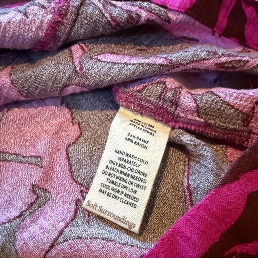 Soft Surroundings Women’s Oceo Gauze Tunic Top Tropical Fuchsia Pink Size 3X NWT - Picture 12 of 16